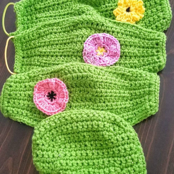 Hand crocheted face masks w/removable flannel lini - Picture 8 of 16
